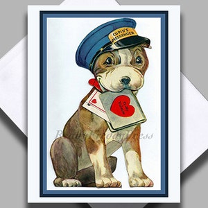 Valentinstag Karte/ Hund/ Welpe/ Liebesbotschaft/ Einzelkarte mit Umschlag