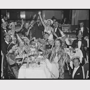 Happy New Year / Urlaub / Party / Feier / Vintage Fotografie Bild / Notecards Boxed Set von 8 mit Umschlägen