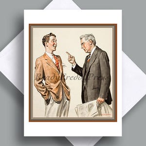 Tarjeta del Día del Padre / Imagen vintage / Papá / Abuelo / Esposo / Familia / Generaciones / Amor / Padre / Abuelo / Hijo / Agradecimiento