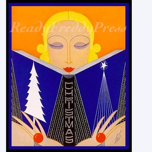 Grußkarten Art Deco/ Erte 1931/ Vintage Bild/ Weihnachten/ Urlaub/ Weihnachtsbuch/8 Karten mit Umschlag