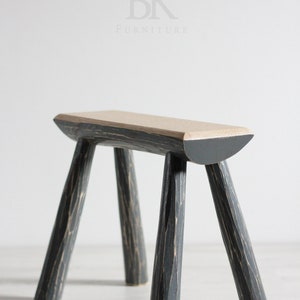 Stool, The Grey Rippled One, Milking Stool, Hand made Furniture, BK Furniture image 2