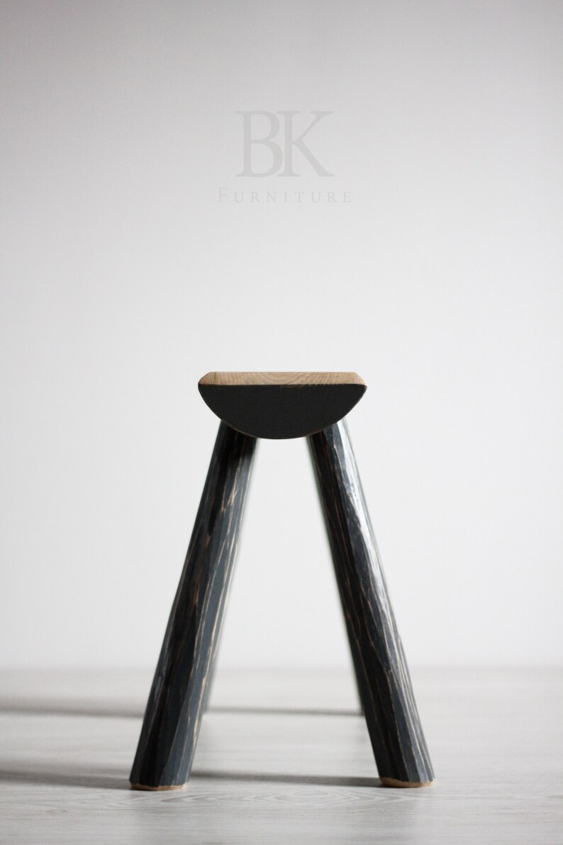 Stool, The Grey Rippled One, Milking Stool, Hand made Furniture, BK Furniture image 6