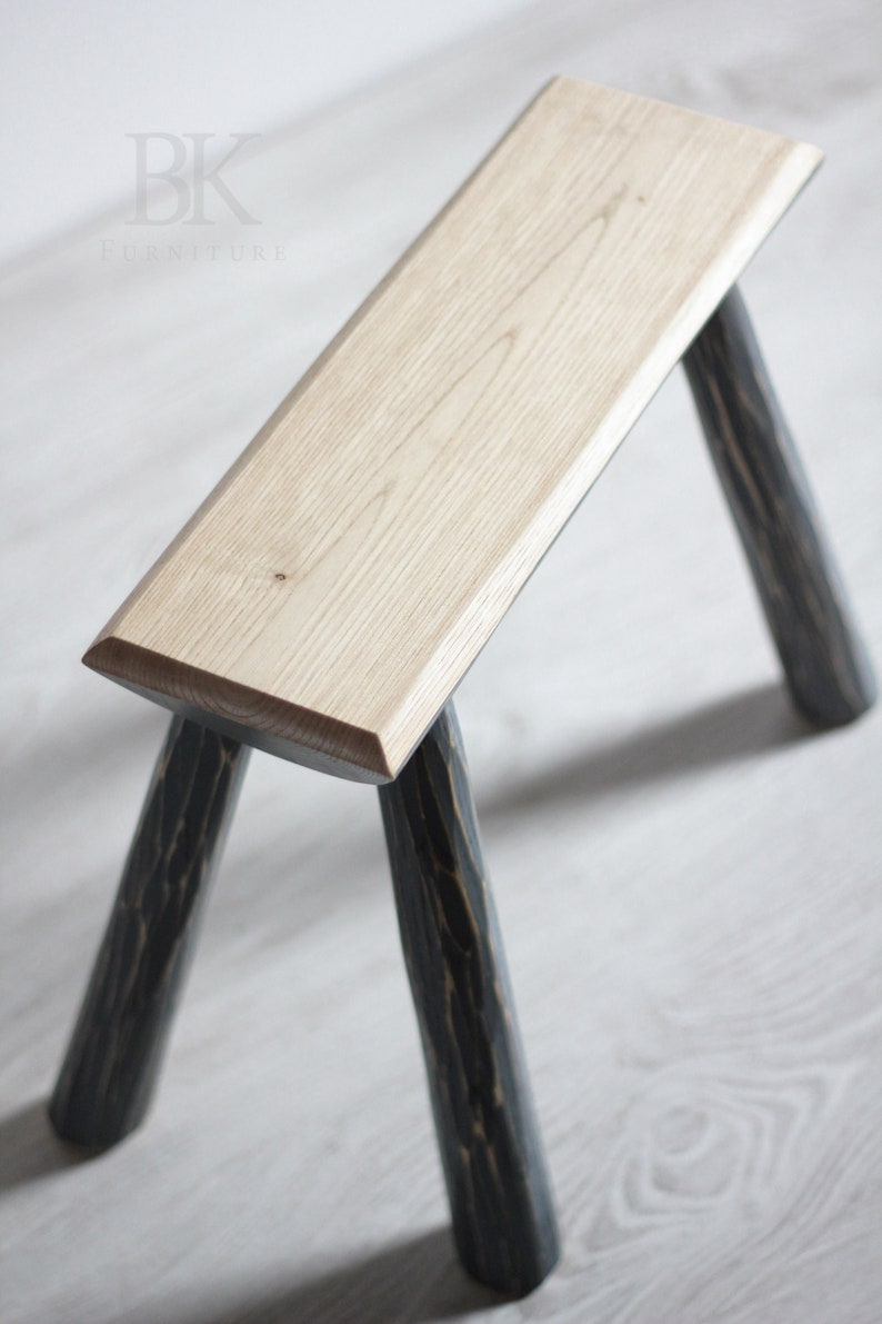Stool, The Grey Rippled One, Milking Stool, Hand made Furniture, BK Furniture image 5