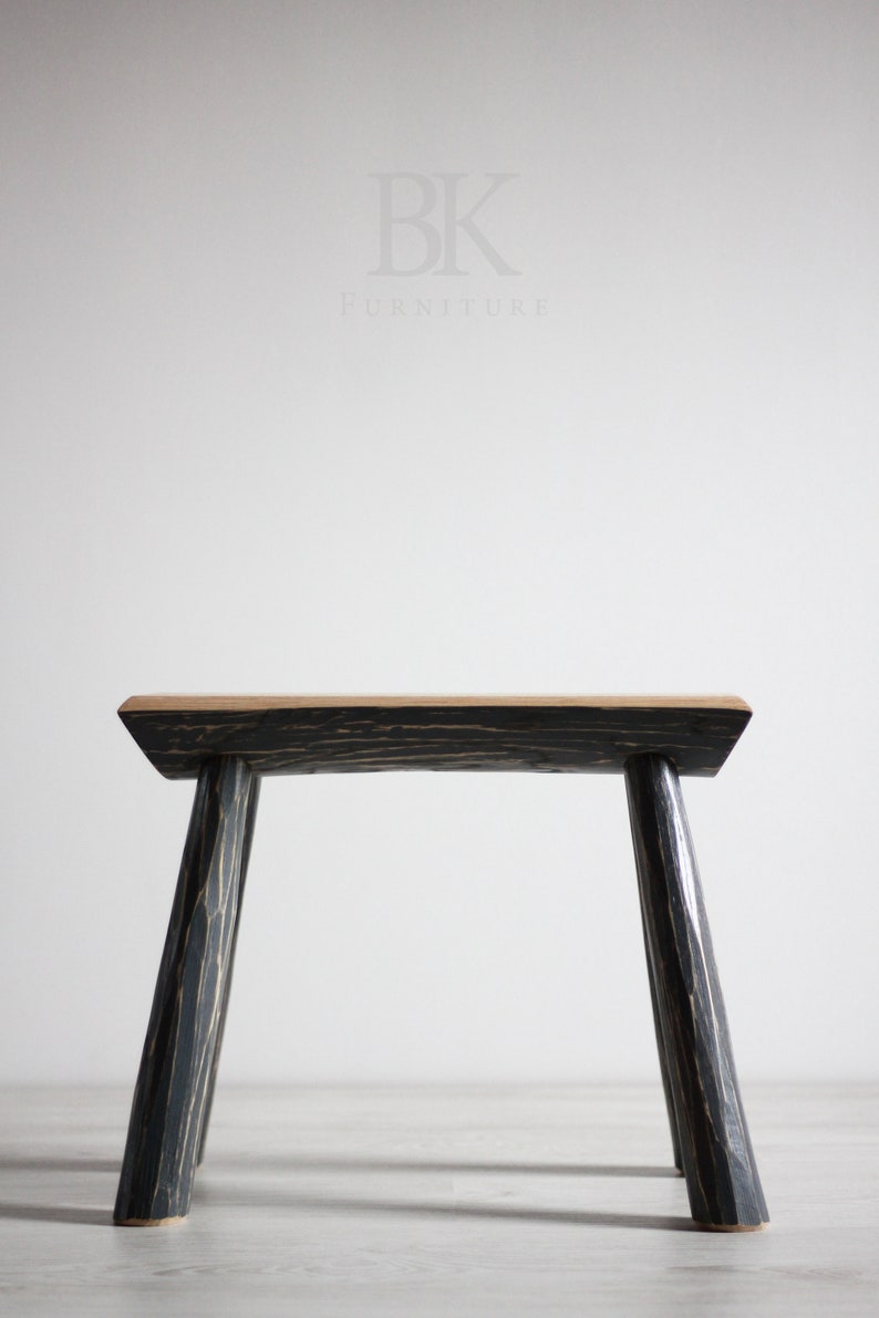 Stool, The Grey Rippled One, Milking Stool, Hand made Furniture, BK Furniture image 8