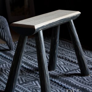 Stool, The Grey Rippled One, Milking Stool, Hand made Furniture, BK Furniture image 7