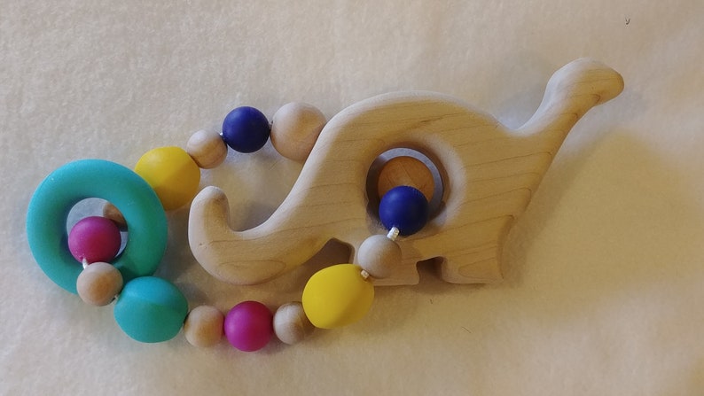 wooden silicone teether