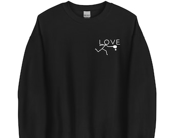 Love Pickleball sweatshirt, Unisex pickleball sweater, pickleball gifts, Pickleball clothing, Cute pickleball top, sports sweatshirt pickler