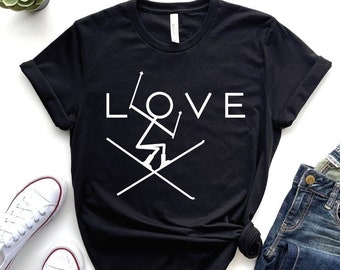 Love skiing t-shirt, Free skiing shirt, Ski shirt, Ski top, Gift for skier, skiing gift, skiing tee, skiing clothing, free ski tee mountains