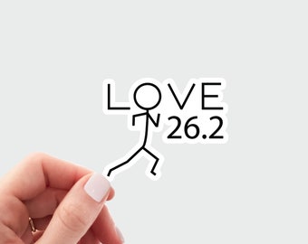 Love Marathon Läufer Sticker, Marathon Aufkleber, 26.2 Sticker, Marathon Laptop Sticker, Geschenk für Marathoner, Lauf Sticker, Vinyl Sticker.