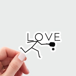 Love pickleball sticker. Cute pickleball decal. pickleball laptop sticker. Sports stickers. Gift for pickleball coach. pickleballer sticker.