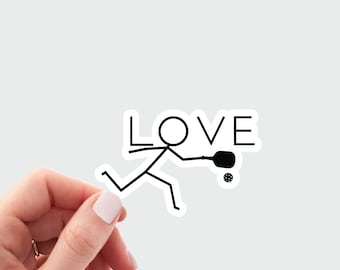 Love pickleball sticker. Cute pickleball decal. pickleball laptop sticker. Sports stickers. Gift for pickleball coach. pickleballer sticker.