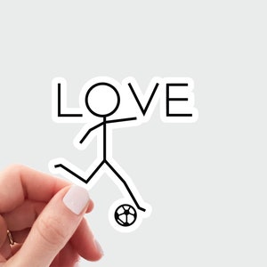 Love soccer sticker. Cute soccer decal. football sticker. Laptop sticker. Sports stickers. Gift for athlete. Gift for soccer coach. goal