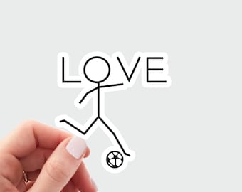 Love soccer sticker. Cute soccer decal. football sticker. Laptop sticker. Sports stickers. Gift for athlete. Gift for soccer coach. goal