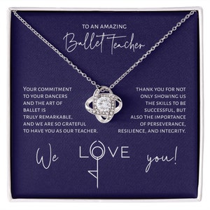 Ballet Teacher Necklace, Gift for Ballet Teacher, Cute Gift for Dance Instructor, Dance Coach, Gift for Ballet Teacher, Dance Recital Gift