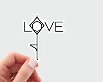 Love yoga sticker. Cute yoga decal. yogi decal. Yoga instructor Laptop sticker. Gift for yoga teacher, namaste sticker, meditation yoga pose