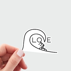 Love surfing sticker, Cute surfing decal, surf sticker, surfer laptop sticker, surfer sticker, Gift for surfer, outdoors sticker, ocean love