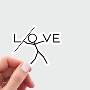 Love javelin sticker, javelin thrower decal, track sticker, thrower laptop sticker gift for thrower, track and field sticker, throws sticker