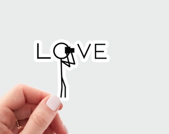 Love photographer sticker, photography decal, photography sticker, camera laptop sticker, gift for photographer, camera sticker,camera decal