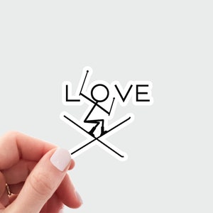 Love free skiing sticker, Cute skiing decal, ski sticker, skiing laptop sticker, slopes sticker, Gift for skier, outdoors sticker, snow