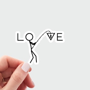 Hou van vissen sticker. visserij sticker. visser sticker. vissen Laptop sticker. visser sticker, cadeau voor visser, vis sticker, weg vissen