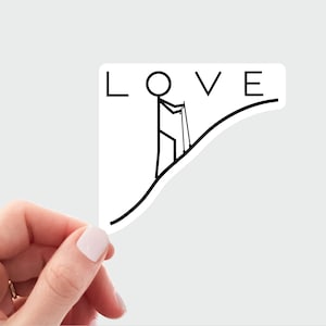 Love hiking sticker. hiking decal. Hiker decal. Hiking laptop sticker. Gift for hiker, Walking sticker, trekking, mounaineering, camping.