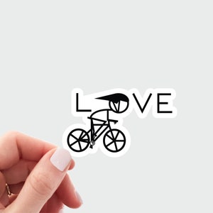 Love cycling sticker, Cute biking decal, cyclist sticker, biking laptop sticker, gift for cyclist, bicycle, cycle, road bike riding, racing