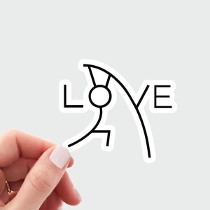 Love pole vault sticker, pole vaulter decal, track sticker, vaulter laptop sticker, gift for pole vaulter, track and field sticker, pv decal