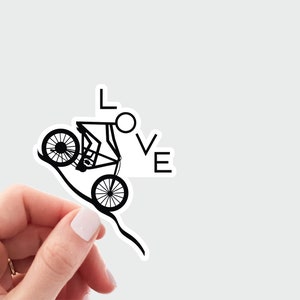 Love mountain biking sticker, Cute mountain biking decal, mountain biker sticker, biking laptop sticker, gift for mountain biker, bicycle