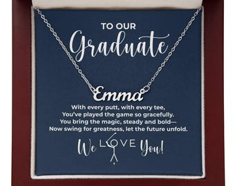 Golf Senior Necklace Class of 2026, Graduation Gift for Golfer Daughter, Senior Night Team Gift, Athlete Jewelry Keepsake