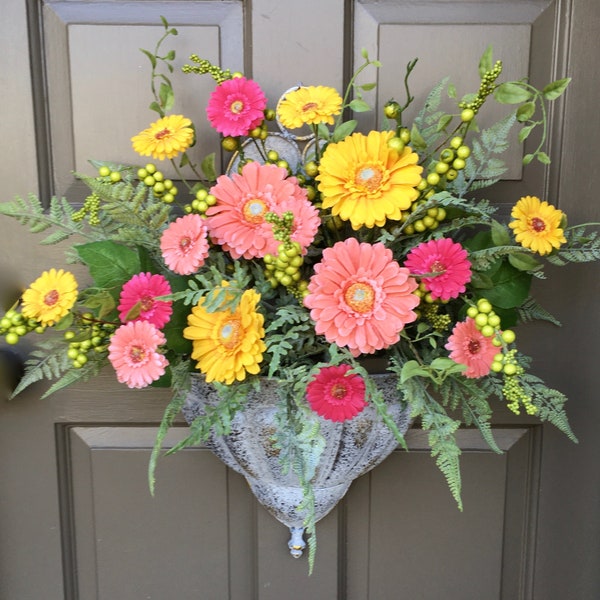 Gorgeous Gerbera Daisy Door Planter