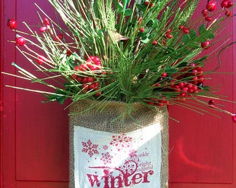 GREAT GIFT! Holiday & Winter Burlap Bag