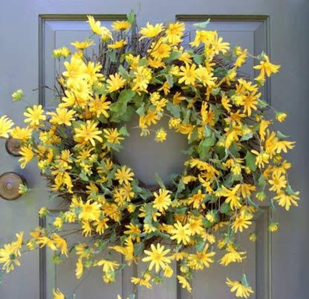 Yellow Daisy Wreath Etsy