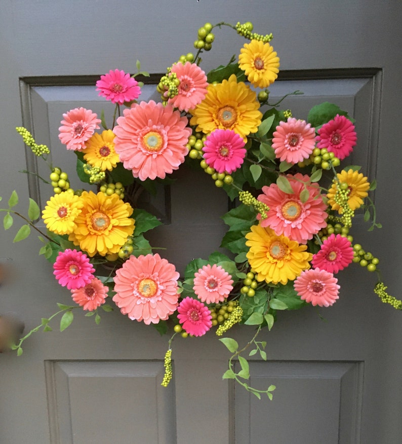 Gerbera Daisy Wreath Etsy