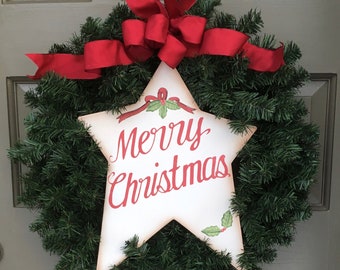 Merry Christmas Star Wreath