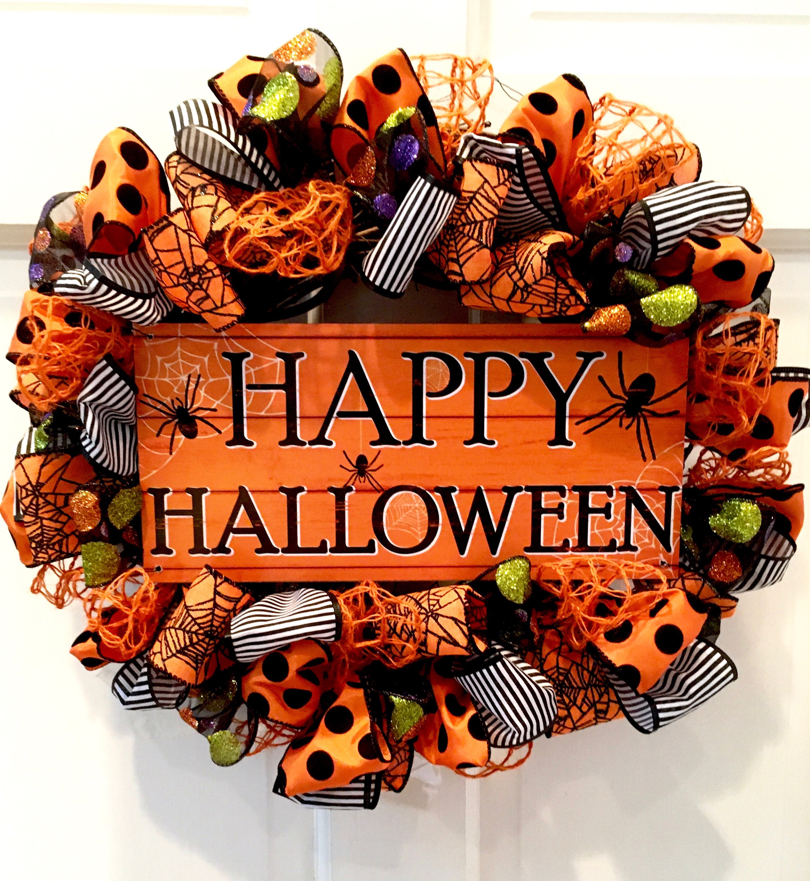 Happy Halloween Ribbon Wreath - Etsy België