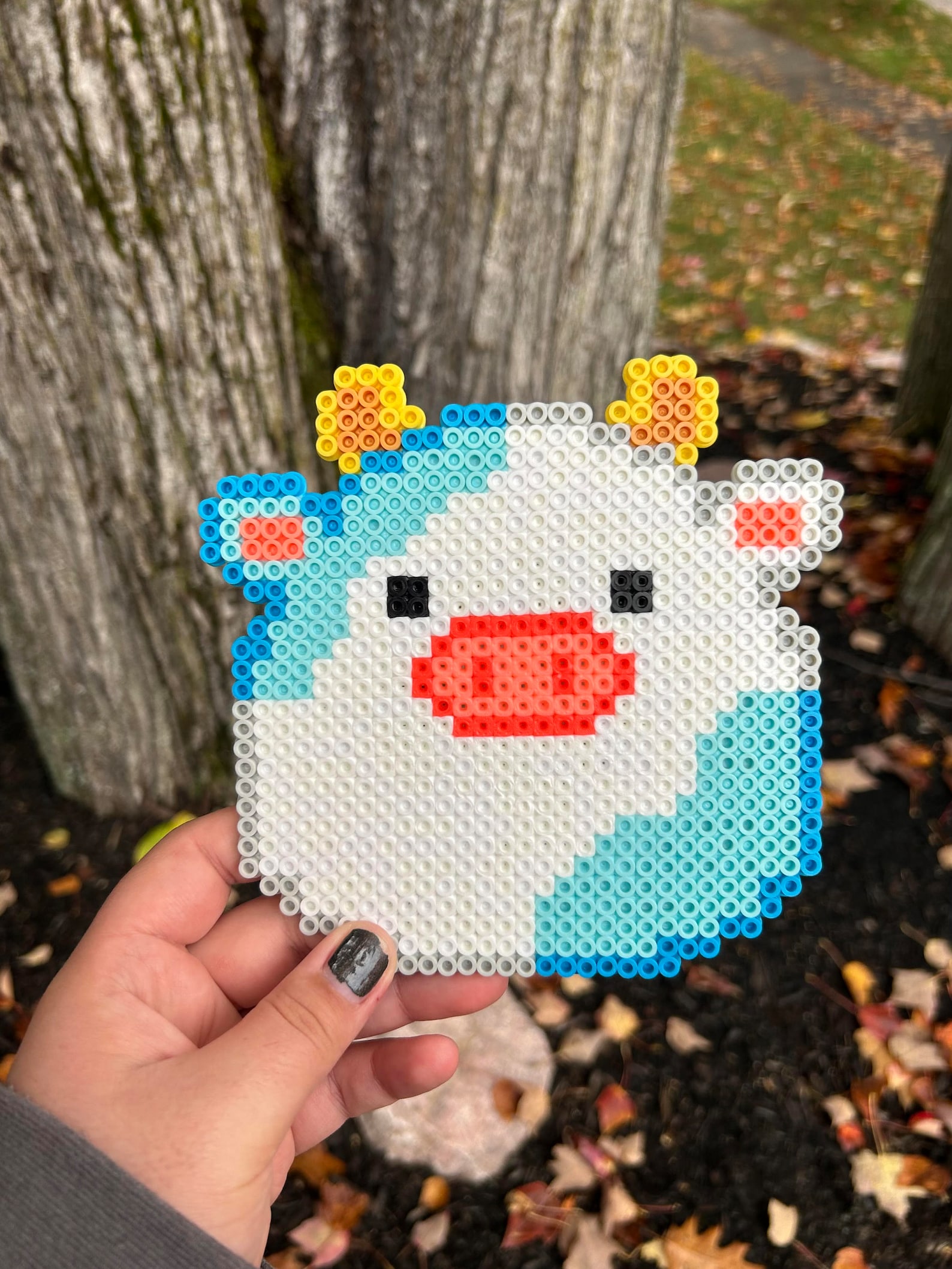 Squishmallow Inspired Cute Cow Perler Bead Melty Bead Art Etsy