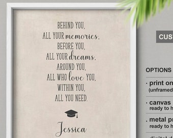 Personalized Graduation Quote Print, Canvas or Metal Art