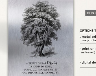 Custom Tree Plaque: Boss, Mentor Gift - Metal Print