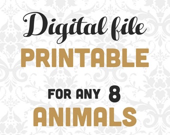 Nursery Animal Printable: Pick Any 8 Peekaboo Animals (Digital Download)