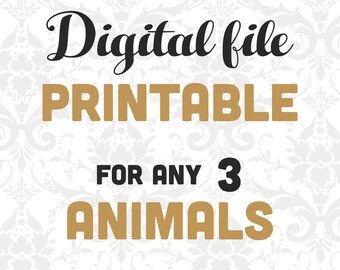 Custom Animal Nursery Art Prints: Pick Any 3 (Digital Download)