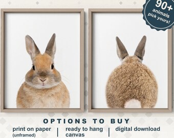 Bunny Wall Art for Nursery, Rabbit Nursery Art, Bunny Baby Nursery, Woodland Animals for Kids, Baby Nursery Woodland Theme, Bunny Canvas