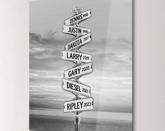 Custom Ocean Family Street Sign: Personalized Metal, Canvas, or Paper Wall Art