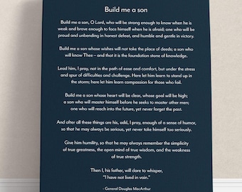 Customizable Father to Son Christian Gift, Build Me a Son Fathers Prayer Art, Confirmation Present