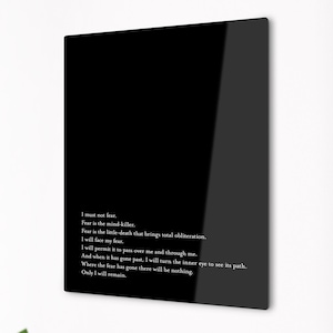 Customizable Fear Is The Mindkiller Stoicism Quote, I Must Not Fear Nerd Room Decor