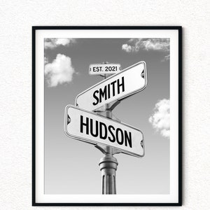 Engagement Couple Gifts, Street Sign with Names Picture, Couples Names Wall Art, Street Sign Wedding Gift, Road Sign Custom
