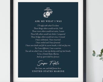US Marine Affirmation Art Eagle Globe Anchor, Marine Corps Quote, Military Veteran Gift