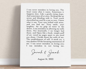 Custom Poem Print, Love Letter, Elegant Wedding Vows, Anniversary Gift
