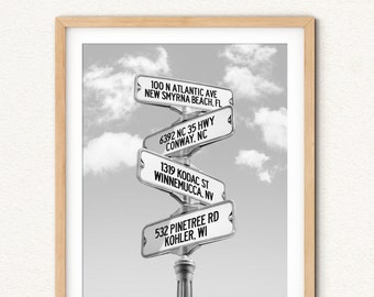 Custom Address Sign Art: Military Family Moving Gift