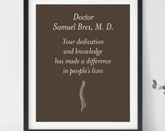 Personalized Spine Surgeon Appreciation Gift, Custom Dr Farewell Print