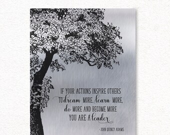 Metal Appreciation Plaque: Leadership Quote, Mentor Gift